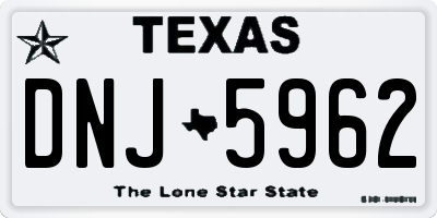 TX license plate DNJ5962