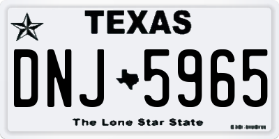 TX license plate DNJ5965