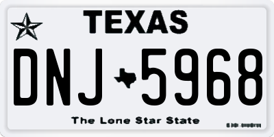 TX license plate DNJ5968