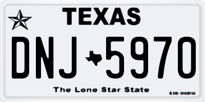 TX license plate DNJ5970