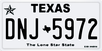 TX license plate DNJ5972
