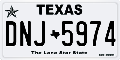 TX license plate DNJ5974