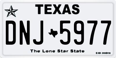 TX license plate DNJ5977