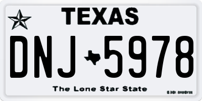 TX license plate DNJ5978