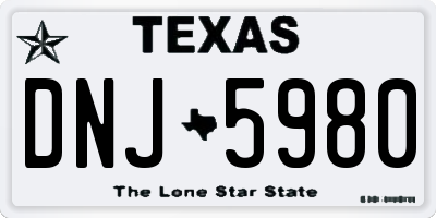 TX license plate DNJ5980