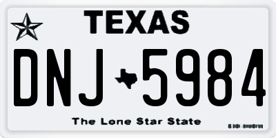 TX license plate DNJ5984