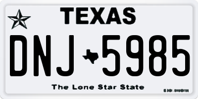 TX license plate DNJ5985
