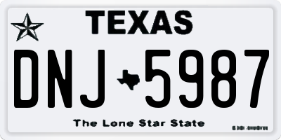 TX license plate DNJ5987