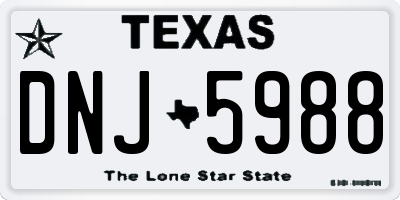 TX license plate DNJ5988