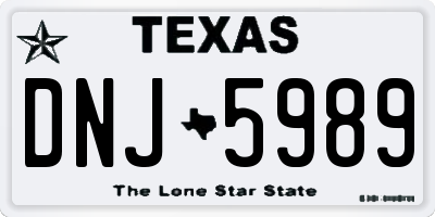 TX license plate DNJ5989