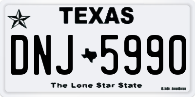 TX license plate DNJ5990