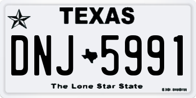 TX license plate DNJ5991