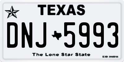 TX license plate DNJ5993