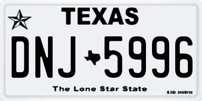TX license plate DNJ5996