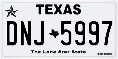 TX license plate DNJ5997