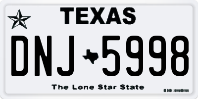 TX license plate DNJ5998