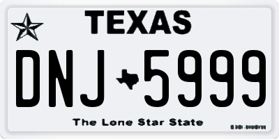 TX license plate DNJ5999