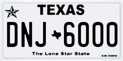TX license plate DNJ6000