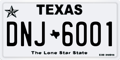 TX license plate DNJ6001