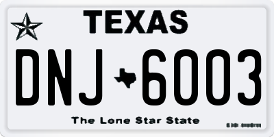 TX license plate DNJ6003