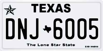 TX license plate DNJ6005