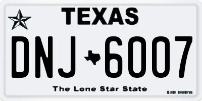 TX license plate DNJ6007