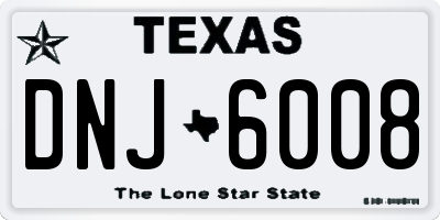 TX license plate DNJ6008