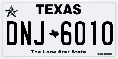 TX license plate DNJ6010