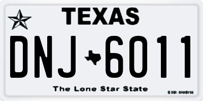 TX license plate DNJ6011