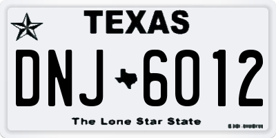 TX license plate DNJ6012