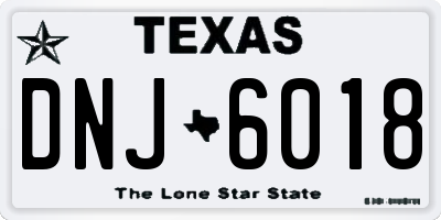 TX license plate DNJ6018
