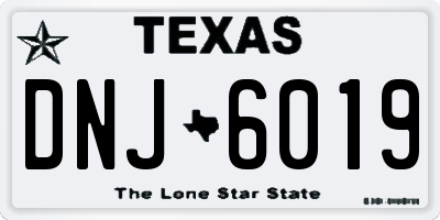 TX license plate DNJ6019