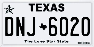 TX license plate DNJ6020