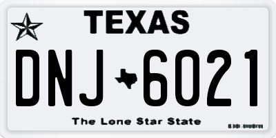 TX license plate DNJ6021