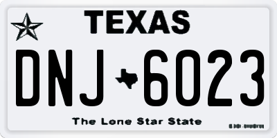 TX license plate DNJ6023