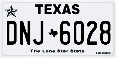 TX license plate DNJ6028