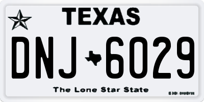 TX license plate DNJ6029