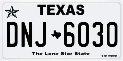 TX license plate DNJ6030