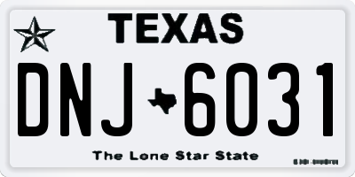 TX license plate DNJ6031
