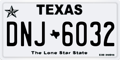 TX license plate DNJ6032