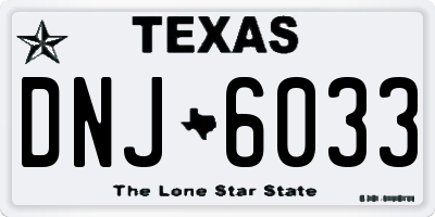 TX license plate DNJ6033