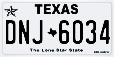 TX license plate DNJ6034
