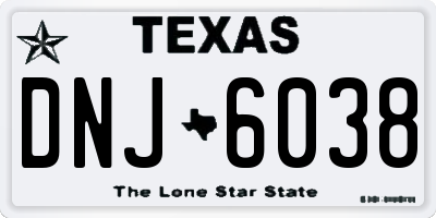 TX license plate DNJ6038