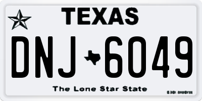 TX license plate DNJ6049