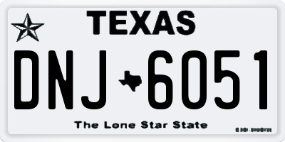 TX license plate DNJ6051