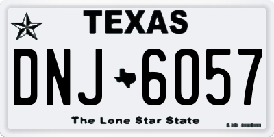 TX license plate DNJ6057