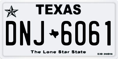 TX license plate DNJ6061