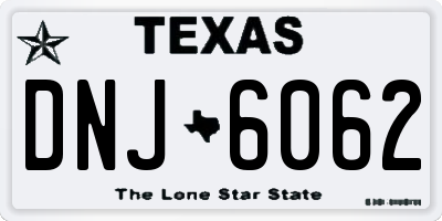 TX license plate DNJ6062