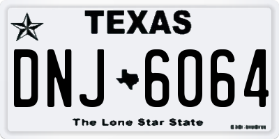 TX license plate DNJ6064