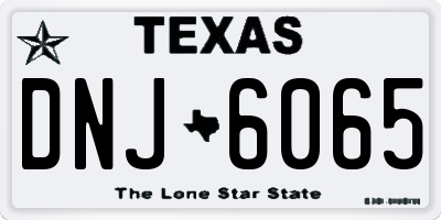 TX license plate DNJ6065